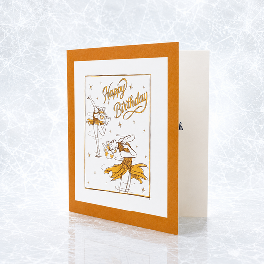 Skate Girl Happy Birthday Card | Figure Skating Greeting Card