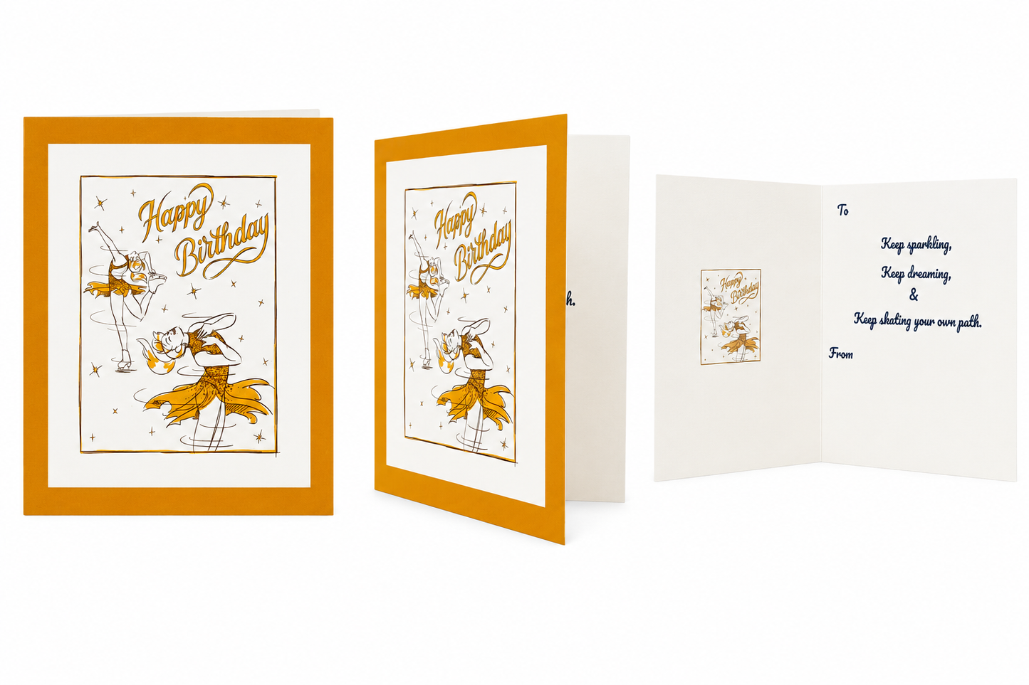Skate Girl Happy Birthday Card | Figure Skating Greeting Card
