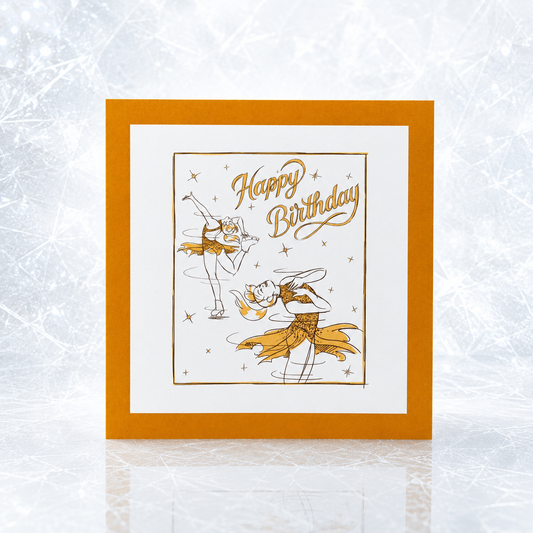 Skate Girl Happy Birthday Card | Figure Skating Greeting Card
