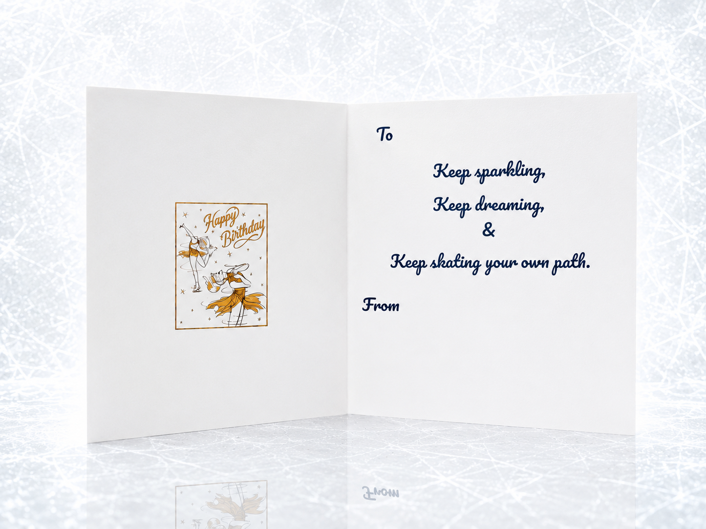Skate Girl Happy Birthday Card | Figure Skating Greeting Card