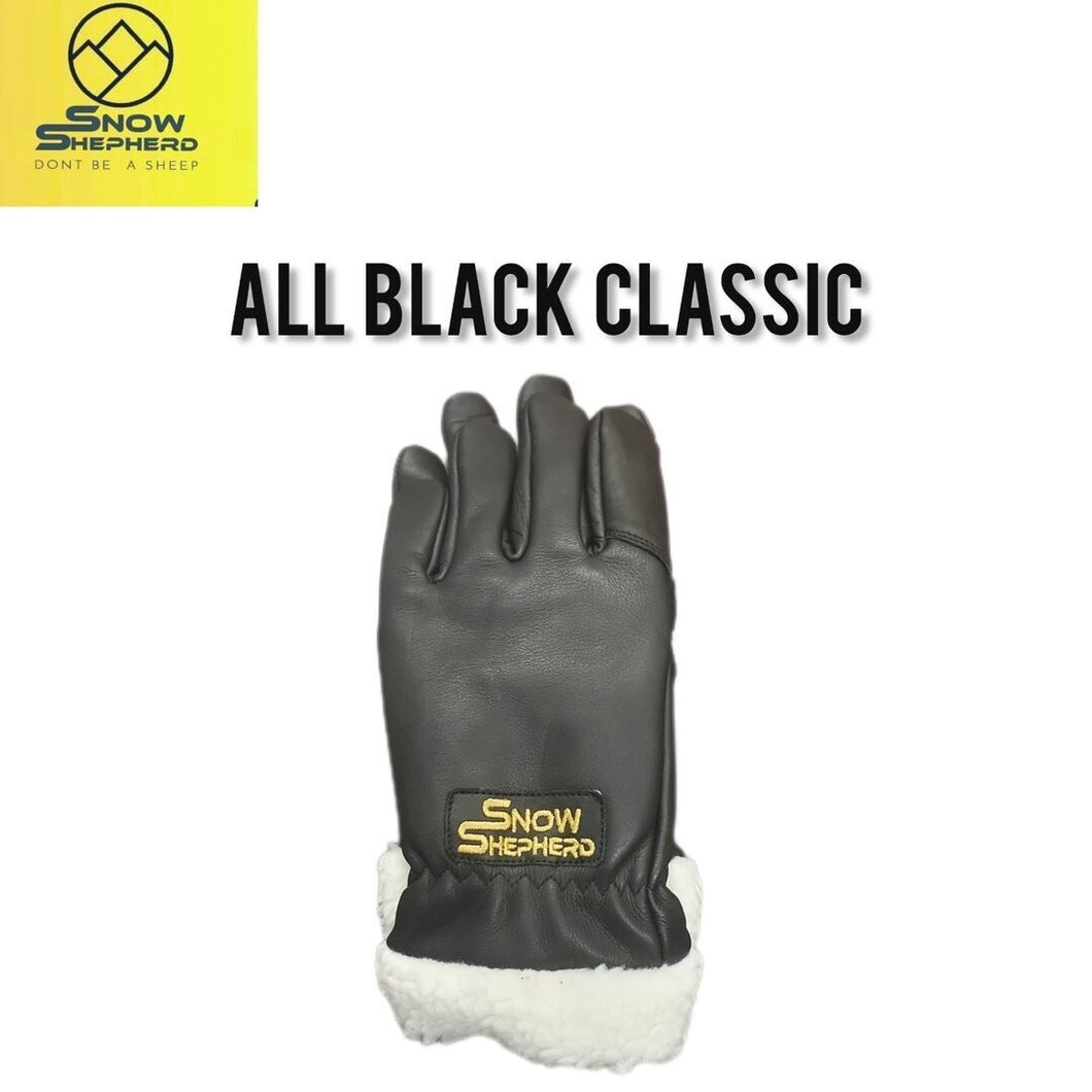 Snowshepherd Leather Ski All Black Work Gloves